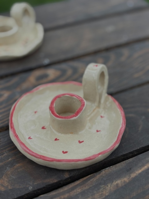 Świecznik vintage serduszka