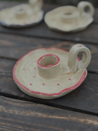 Świecznik vintage serduszka