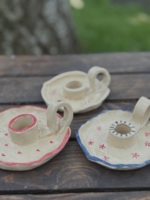 Świecznik vintage serduszka