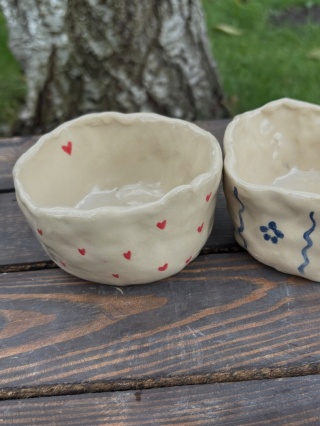 Zestaw 3 miseczek ceramicznych ręcznie malowanych