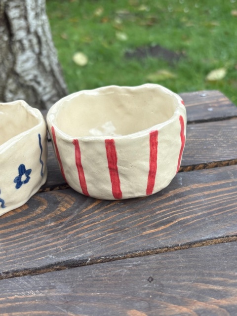 Zestaw 3 miseczek ceramicznych ręcznie malowanych