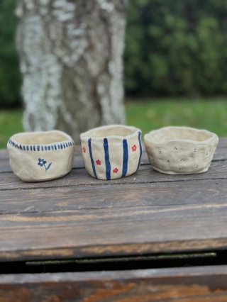 Zestaw 2 miseczek ceramicznych ręcznie malowanych