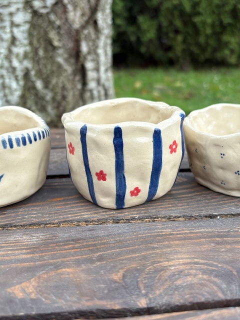 Zestaw 2 miseczek ceramicznych ręcznie malowanych